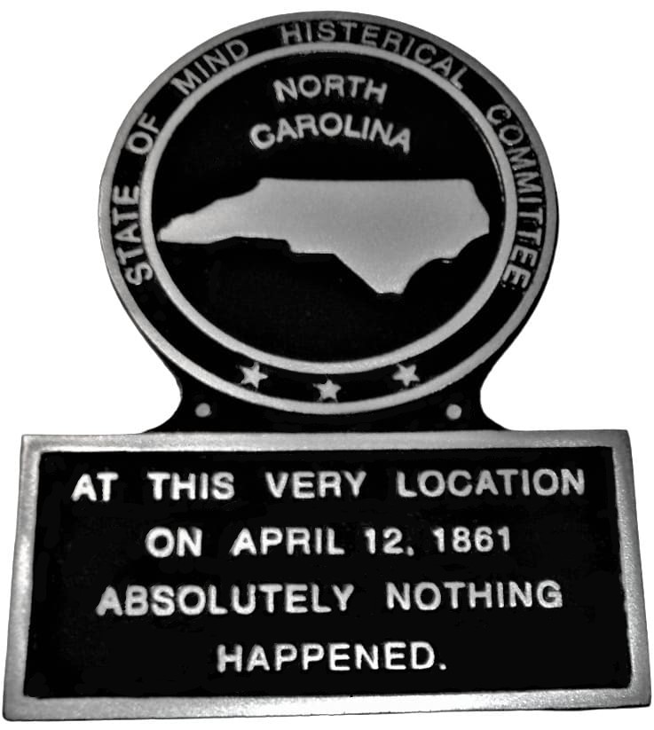 North Carolina State Marker 1861, Hand Painted Plaque, Metal